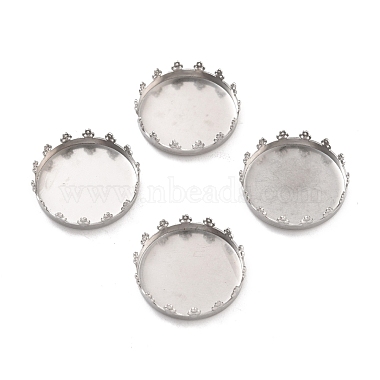 Stainless Steel Color Flat Round 316 Surgical Stainless Steel Cabochon Settings