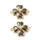 Brass Pave Clear Cubic Zirconia Connector Charms(KK-B072-09G)-1