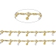 Brass Rectangle & Cubic Zirconia Flat Round Link Chains(CHC-P010-05G)-2