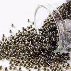 TOHO 11/0 Round Beads, Japanese Seed Beads, (281) Inside Color AB Topaz/Olivine Lined, 11/0, 2.2mm, Hole: 0.8mm, about 1110pcs/10g(X-SEED-TR11-0281)