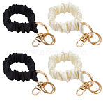 4Pcs 2 Colors Satin Cloth Bracelet Wristlet/Hair Tie Keychain, for Bag Car Pendant Decoration, Mixed Color, 15x3.2cm, 2pcs/color(KEYC-SC0001-32)