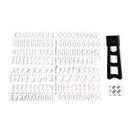 Letters & Numbers Felt Board, with Plastic Holder, White, 228x302x6mm(DIY-XCP0003-24)