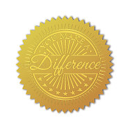 Self Adhesive Gold Foil Embossed Stickers, Medal Decoration Sticker, Word, 5x5cm(DIY-WH0211-373)