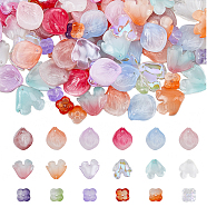 108Pcs 18 Style Electroplate Glass Pendants, Flower Charms, Mixed Color, 11.5~20x11.5~18x4~5.5mm, Hole: 1.2mm, 6pcs/style(EGLA-FH0001-21)
