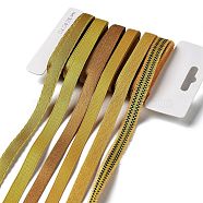 18 Yards 6 Styles Polyester Ribbon, for DIY Handmade Craft, Hair Bowknots and Gift Decoration, Yellow Color Palette, Goldenrod, 3/8~1/2 inch(10~12mm), about 3 yards/style(SRIB-C001-E03)