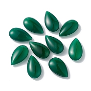 Natural Green Onyx Agate Beads, No Hole/Undrilled, Dyed & Heated, Teardrop, Dark Green, 20.5x12x6.5mm(G-F741-01B-01)