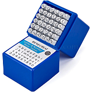 Iron Seal Stamps, Lowercase Letter a~z & Number 0~9, Platinum, 6x0.6cm, 36pcs/box(AJEW-BC0005-50)