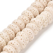 Natural Lava Rock Dyed Beads Strands, Rondelle, White, 8x4.5mm, Hole: 1.6mm, about 43pcs/strand, 7.87 inch(20cm)(G-L586-B02-14)