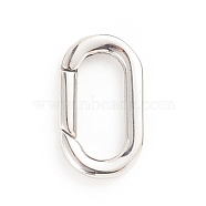 304 Stainless Steel Spring Gate Rings, Oval Rings, Stainless Steel Color, 9 Gauge, 22.5x13x3mm, Inner Diameter: 16.5x7mm(STAS-I133-08B)