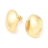 Brass Oval Stud Earrings, Long-Lasting Plated, Lead Free & Cadmium Free, Real 18K Gold Plated, 21x16.5mm(EJEW-K251-10G)