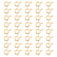 40Pcs Eco-friendly Brass Spring Ring Clasps, Long-Lasting Plated, Real 24K Gold Plated, 9x7x1.5mm, Hole: 1.5mm, Inner Diameter: 3mm(KK-DC0001-72)