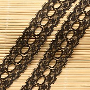 Lace Trim Nylon Ribbon for Jewelry Making, Black, 1 inch(26mm), about 200yards/roll(182.88m/roll)(ORIB-F001-50)