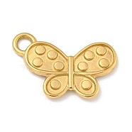 Ion Plating(IP) 304 Stainless Steel Charms, Butterfly Charm, Real 18K Gold Plated, 13x19x1.5mm, Hole: 2mm(STAS-N103-101G)