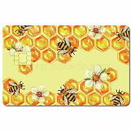 PVC Plastic Waterproof Card Stickers, Self-adhesion Card Skin for Bank Card Decor, Rectangle, Bees, 186.3x137.3mm(DIY-WH0432-124)