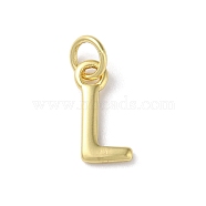 Rack Plating Brass Pendants, Cadmium Free & Lead Free, Long-Lasting Plated, Real 18K Gold Plated, Letter L, 12x5.5x1.5mm, Hole: 3.2mm(KK-P245-06G-L)