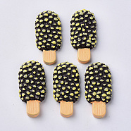 Resin Cabochons, Ice Lolly, Coconut Brown, 33~34x16x5.5~7mm(CRES-N020-05C)