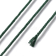 Polyester Twisted Cord, Round, for DIY Jewelry Making, Dark Green, 1mm, about 49.21 Yards(45m)/Roll(OCOR-G015-01A-39)
