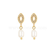Stainless Steel Earrings with Pearl, Oval(NB4152-3)