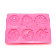 DIY Food Grade Silicone Molds, Resin Casting Molds, For UV Resin, Epoxy Resin Jewelry Making, Twelve Constellations, Hot Pink, 167x230x27.5mm(DIY-WH0257-85)