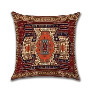 Square Cotton Linen Pillow Covers, Persian Style Pattern Cushion Cover, for Couch Sofa Bed, Square, without Pillow Filling, Dark Red, 450x450mm(PW22111464271)