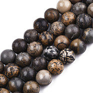 Natural Dendritic Jasper Beads Strands, Chohua Jasper, Round, 8~8.5mm, Hole: 1.2mm, about 47pcs/strand, 15.5 inch(G-S186-8mm)