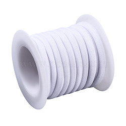 Flat Polyester Elastic Cord, Webbing Garment Sewing Accessories, White, 5mm, about 3.28 yards(3m)/roll(EC-SZ0001-01-01)