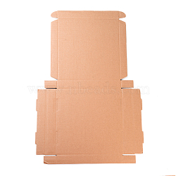 Kraft Paper Folding Box, Square, Cardboard box, Mailing Boxes, BurlyWood, 53x35.5x0.2cm, Finished Product: 22x22x3cm(CON-F007-A05)