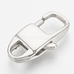 304 Stainless Steel Lobster Claw Clasps, Rectangle, Stainless Steel Color, 23x12x5mm, Hole: 4.5x4mm(X-STAS-T033-09)