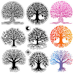 Custom PVC Plastic Clear Stamps, for DIY Scrapbooking, Photo Album Decorative, Cards Making, Stamp Sheets, Film Frame, Tree, 160x110x3mm(DIY-WH0439-0445)