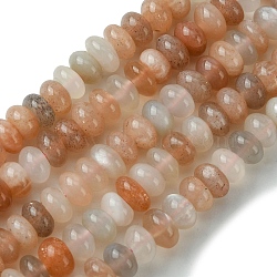Natural Multi-Moonstone Beads Strands, Rondelle, 5.5~6x3~3.5mm, Hole: 0.8mm, about 123pcs/strand, 15.59''(39.6cm)(G-A092-F03-01)