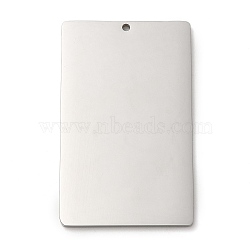 304 Stainless Steel Pendants, Stamping Blank Tag, Rectangle Charm, Stainless Steel Color, 22x15x1.5mm, Hole: 1.4mm(STAS-K270-29A-P)