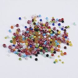 Glass Seed Beads, Mixed Style, Mixed Color, 2~4.5x1~5mm, Hole: 0.5~1mm, about 7000pcs/200g(X-GLAA-XCP0005-01)