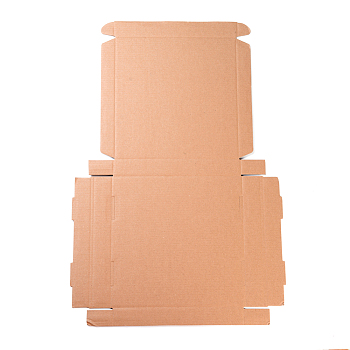 Kraft Paper Folding Box, Square, Cardboard box, Mailing Boxes, BurlyWood, 53x35.5x0.2cm, Finished Product: 22x22x3cm