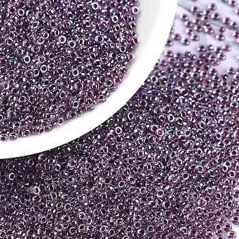 MIYUKI Round Rocailles Beads, Japanese Seed Beads, 15/0, (RR3208) Magic Purple Cranberry Lined Crystal, 1.5mm, Hole: 0.7mm, about 27777pcs/50g
