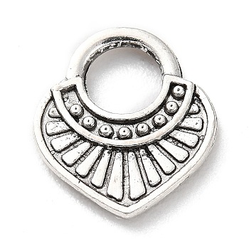 Tibetan Style Alloy Pendants, Heart, Antique Silver, 13.5x12x1.5mm, Hole: 4.5mm, about 819pcs/500g