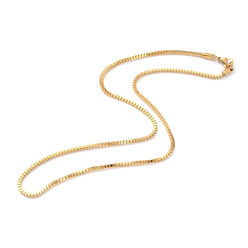 304 Stainless Steel Box Chain Necklaces, with Lobster Claw Clasps, Golden, 17.83 inch(45.3cm), 2mm