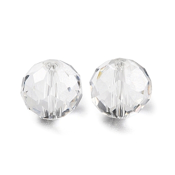 Glass Imitation Austrian Crystal Beads, Faceted, Round, Clear, 8mm, Hole: 1mm