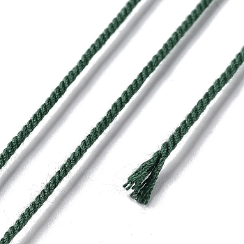 Polyester Twisted Cord, Round, for DIY Jewelry Making, Dark Green, 1mm, about 49.21 Yards(45m)/Roll