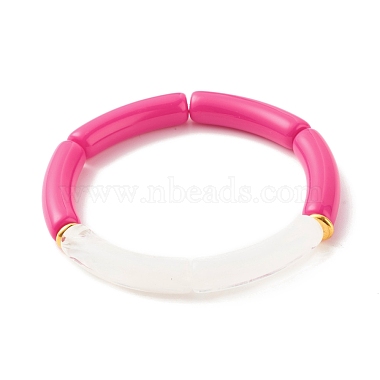 Bracelets extensibles en perles de tube acrylique(BJEW-JB07777)-4