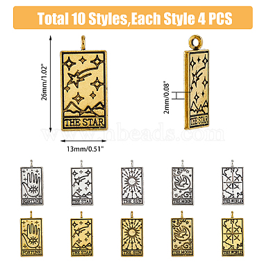 40Pcs 10 Styles Tibetan Style Alloy Pendants(FIND-DC0004-51)-2