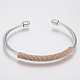 Bracelets manchettes bracelets jonc avec boule en 304 acier inoxydable(BJEW-H570-31)-2