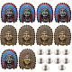 gorgecraf 10 ensembles 2 couleurs boutons indiens en alliage de zinc(AJEW-GF0007-30)-1