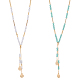 ANATTASOUL 2Pcs 2 Colors Glass Beaded Lariat Necklaces Set with Alloy Coreana Chain(NJEW-AN0001-05)-1