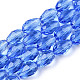 Royal Blue Faceted Glass Teardrop Beads Strands(X-GLAA-R024-6x4mm-8)-1