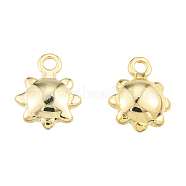 Brass Charms, Nickel Free, Flower, Real 18K Gold Plated, 10x7.5x3.5mm, Hole: 1.2mm(KK-N231-388)