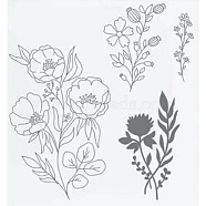 Clear Silicone Stamps, for DIY Scrapbooking, Photo Album Decorative, Cards Making, Flower, 140x140mm(PW-WG32945-06)