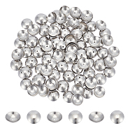 200PCS 201 Stainless Steel Bead Cones, Apetalous, Stainless Steel Color, 8x2.4mm, Hole: 0.8mm(STAS-UN0051-77)