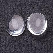 Transparent Oval Glass Cabochons, Clear, 18x13x4~5mm(X-GGLA-R022-18x13)