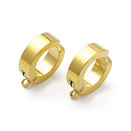 304 Stainless Steel Ear Cuff Findings, with Vertical Loop, None Pattern, Golden, 16x13x2mm, Hole: 1.4mm(STAS-I674-01G)