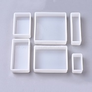 Silicone Molds, Resin Casting Molds, For UV Resin, Epoxy Resin Jewelry Making, Cuboid, White, 6pcs/set(DIY-X0293-05)